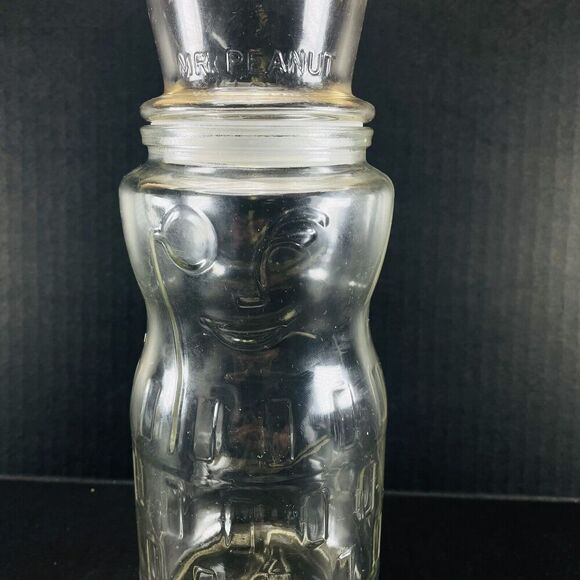 Mr Peanut Glass Jar Planters Peanuts 75th Birthday Anniversary Vintage With Lid - Picture 2 of 11